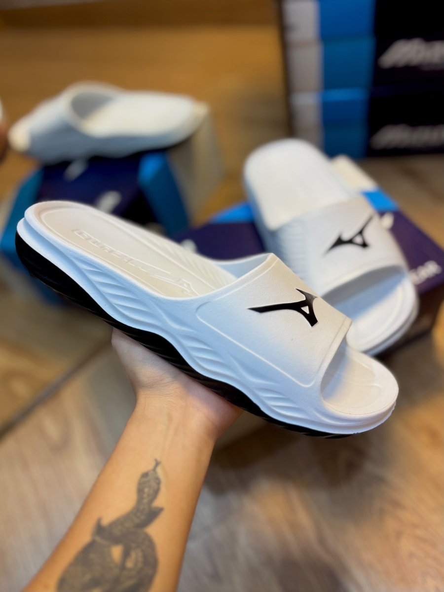 Chinelo slide Mizuno Branco/Preto DDM