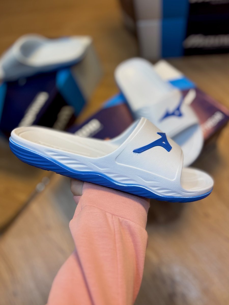 Chinelo slide Mizuno Branco/Azul DDM 